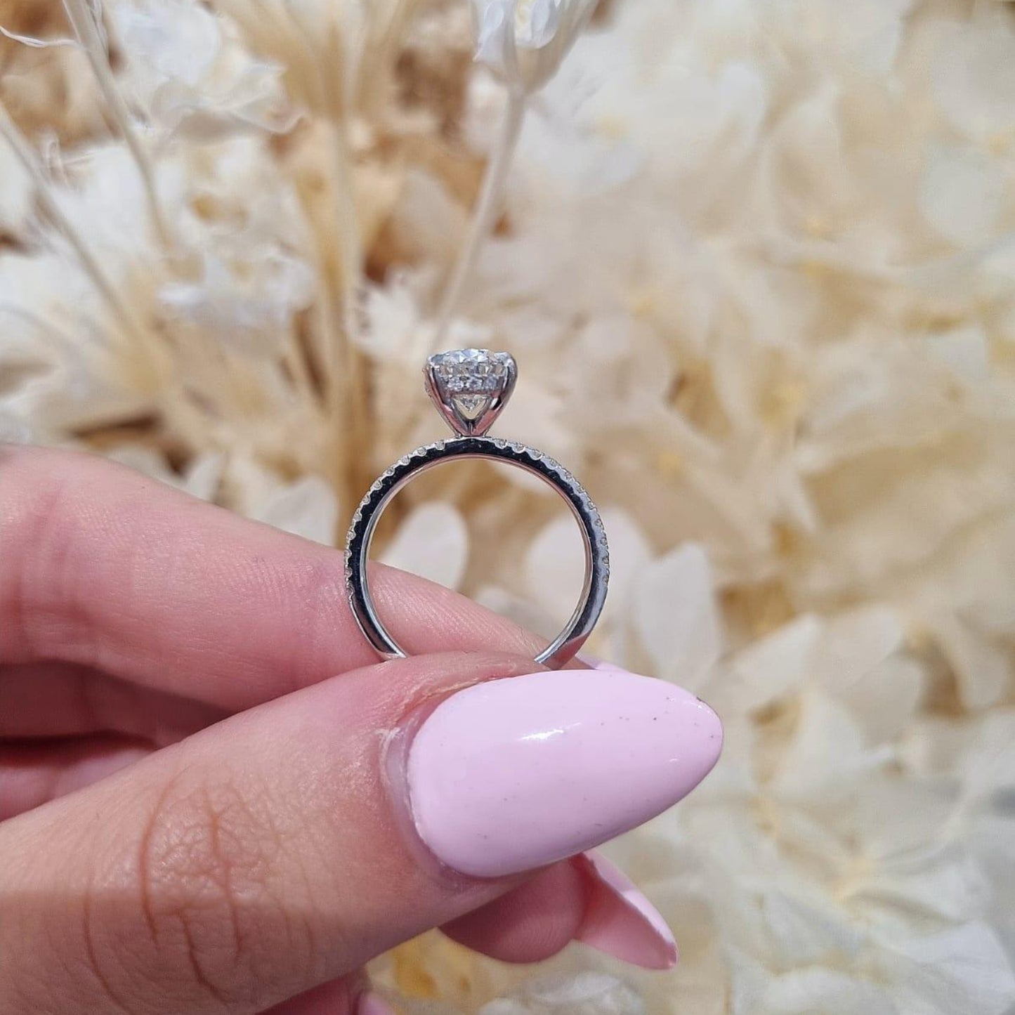 2.01ct Oval Cut Lab Grown Bassano Design Platinum - Michael Arthur Diamonds