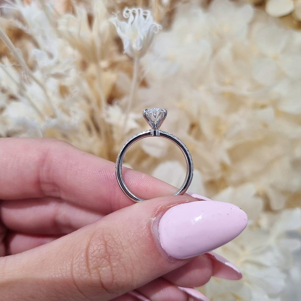 1.53ct Oval Cut Lab Grown Veneto Design Platinum - Michael Arthur Diamonds