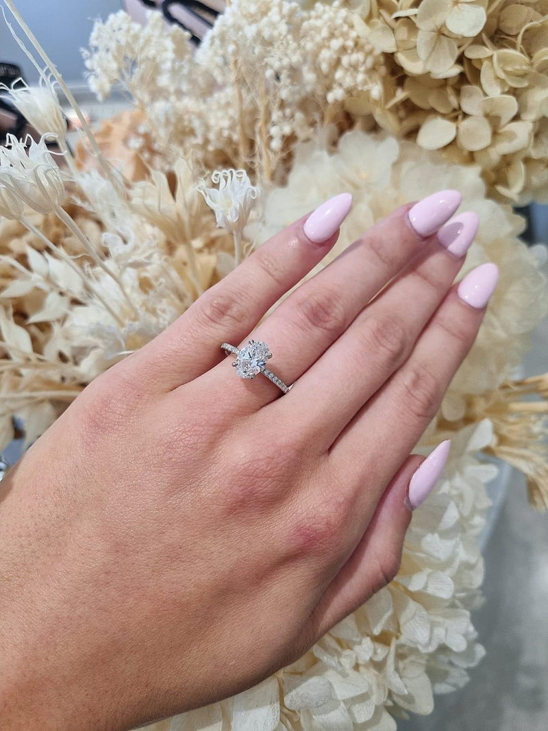 1.53ct Oval Cut Lab Grown Veneto Design Platinum