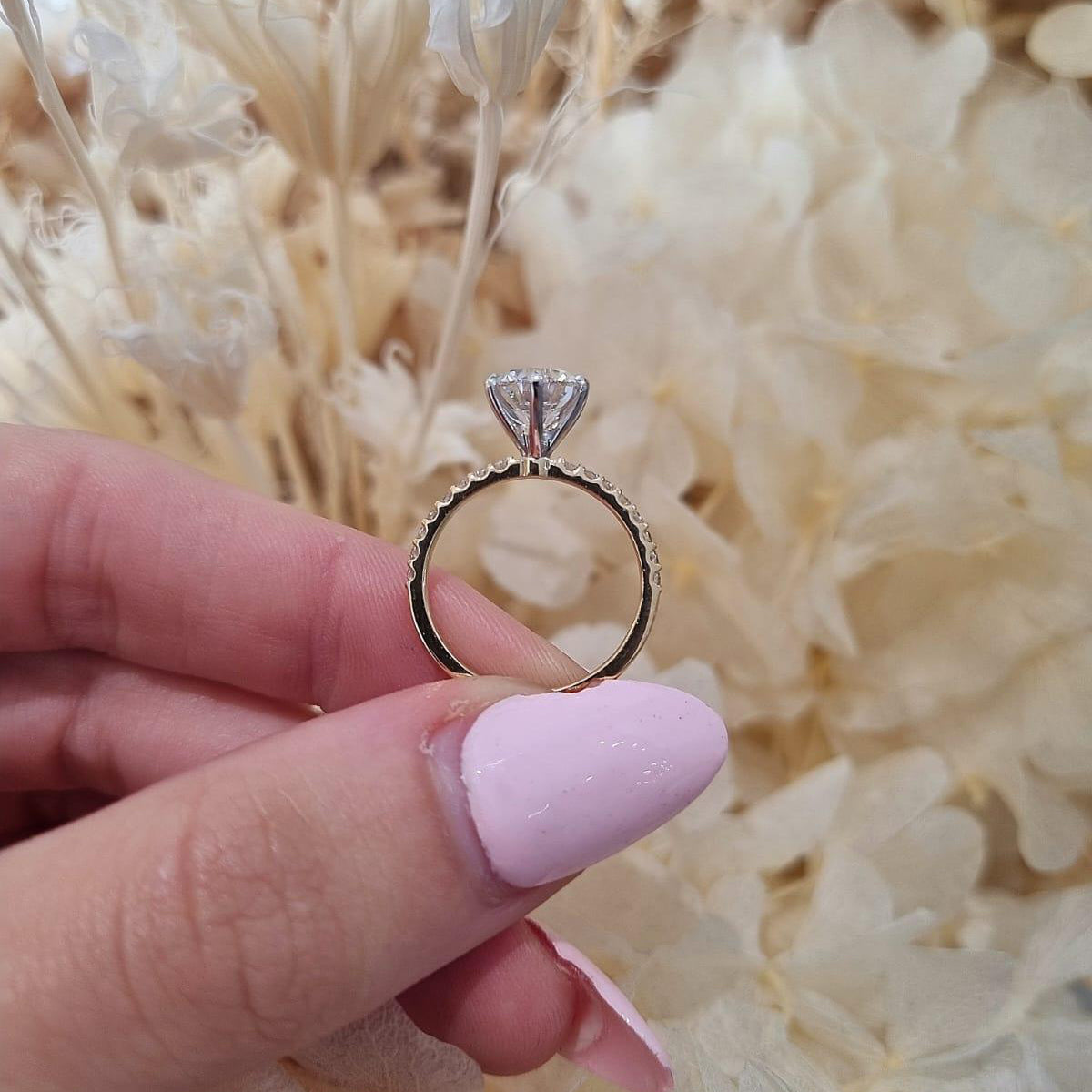 1.70ct Round Cut Lab Grown Veneto Design Two-Tone - Michael Arthur Diamonds