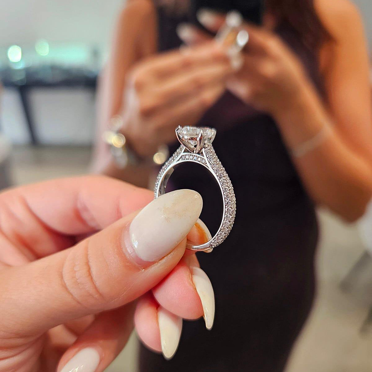 1.51ct Pear Cut Lab Grown Clara Design White Gold - Michael Arthur Diamonds