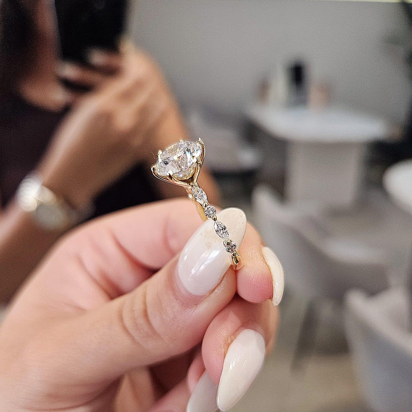 2.50ct Round Cut Lab Grown Ivy Design Yellow Gold - Michael Arthur Diamonds