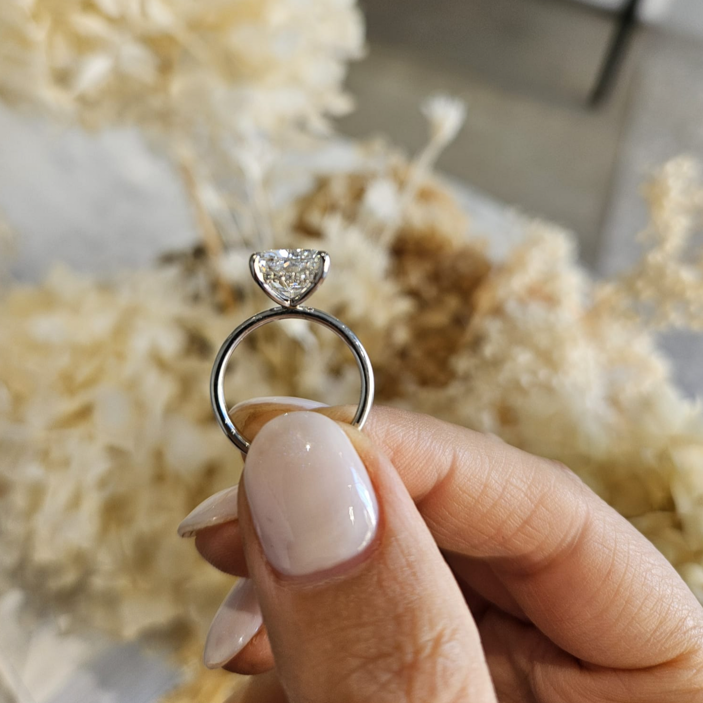 4.04ct Cushion Cut Lab Grown Platinum Audrey Design