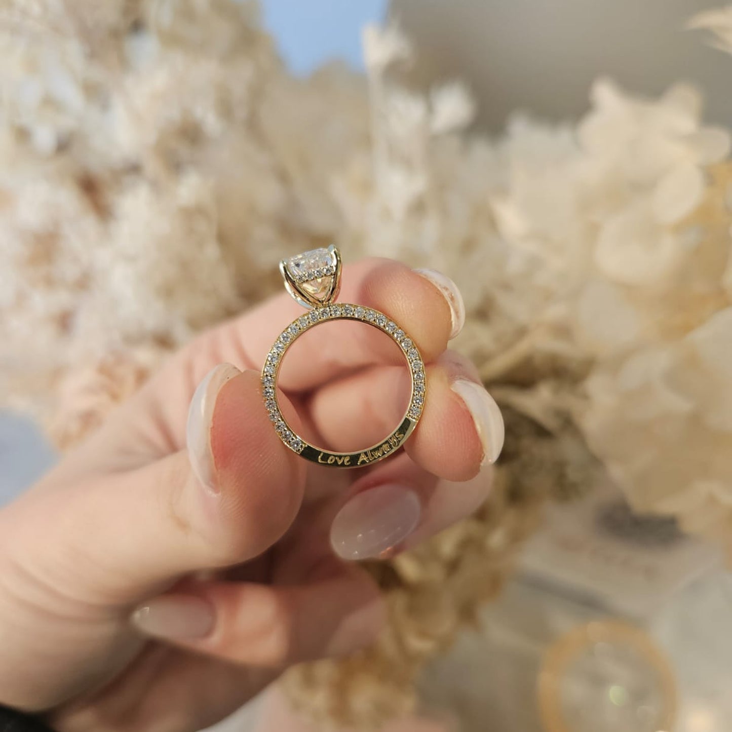 2.52ct Radiant Cut Lab Grown Aria Design Yellow Gold