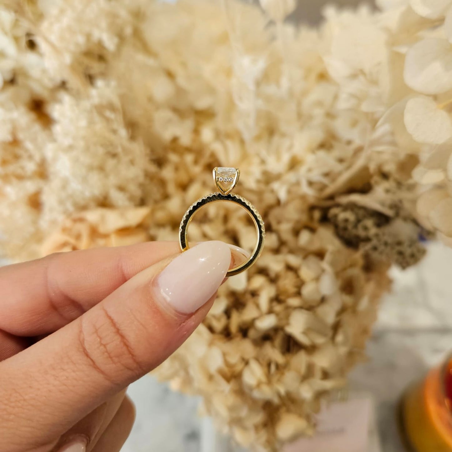 1.52ct Radiant Cut Lab Grown Bassano Design Yellow Gold