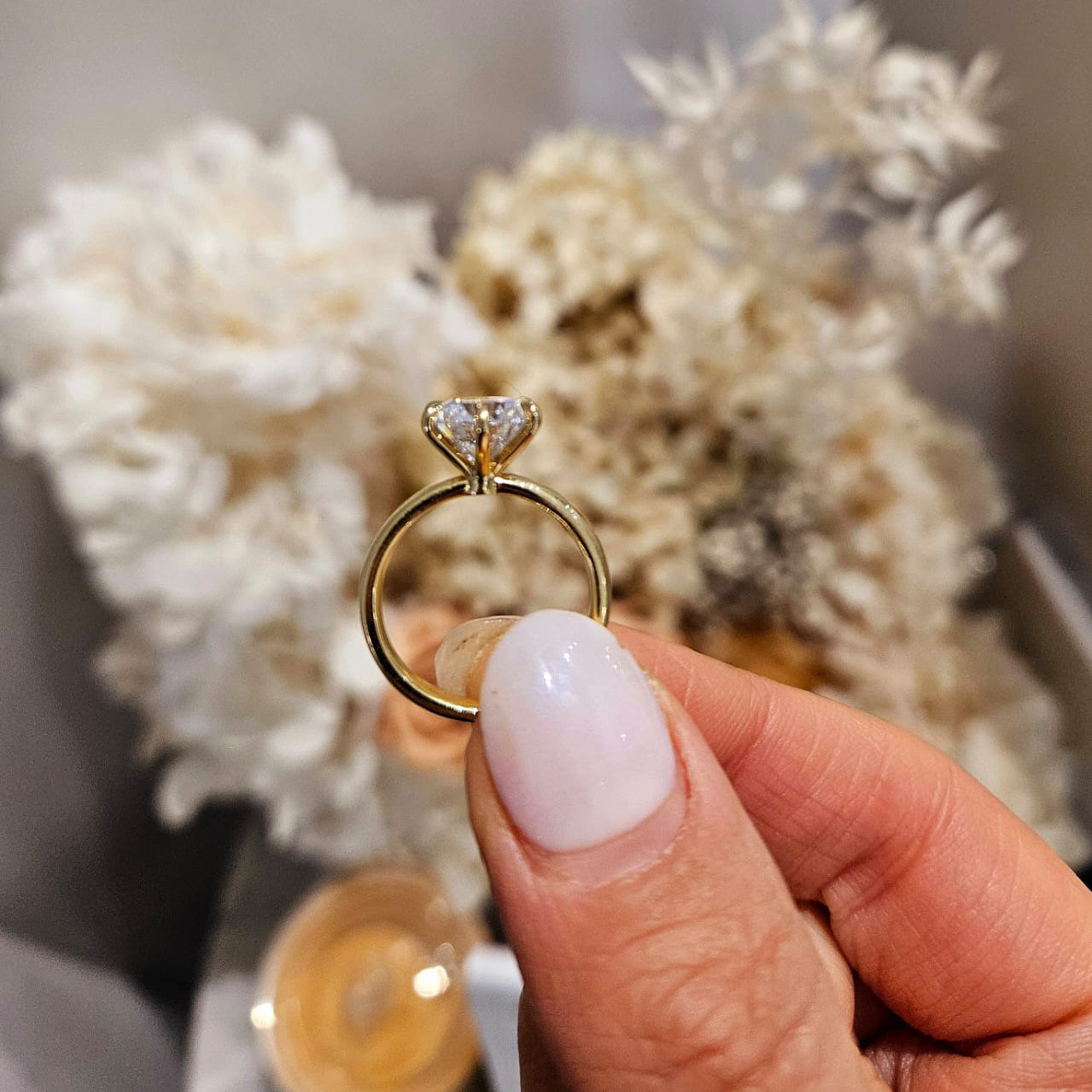 2.57ct Round Cut Lab Grown Henri Design Yellow Gold