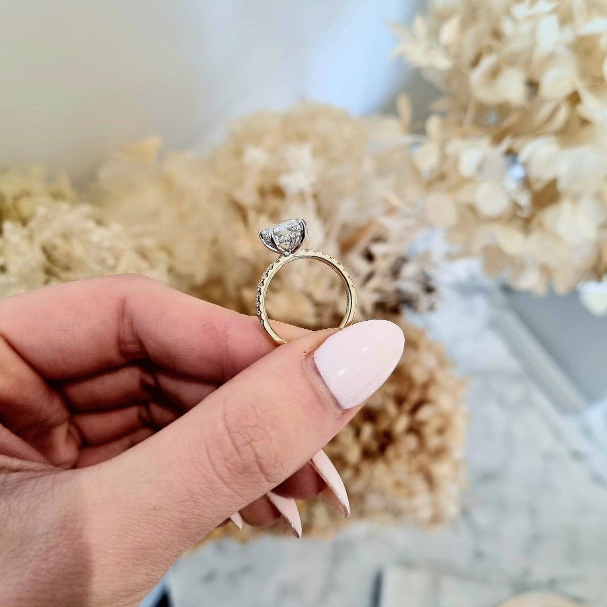 2.55ct Radiant Cut Lab Grown Bassano Design Two-tone