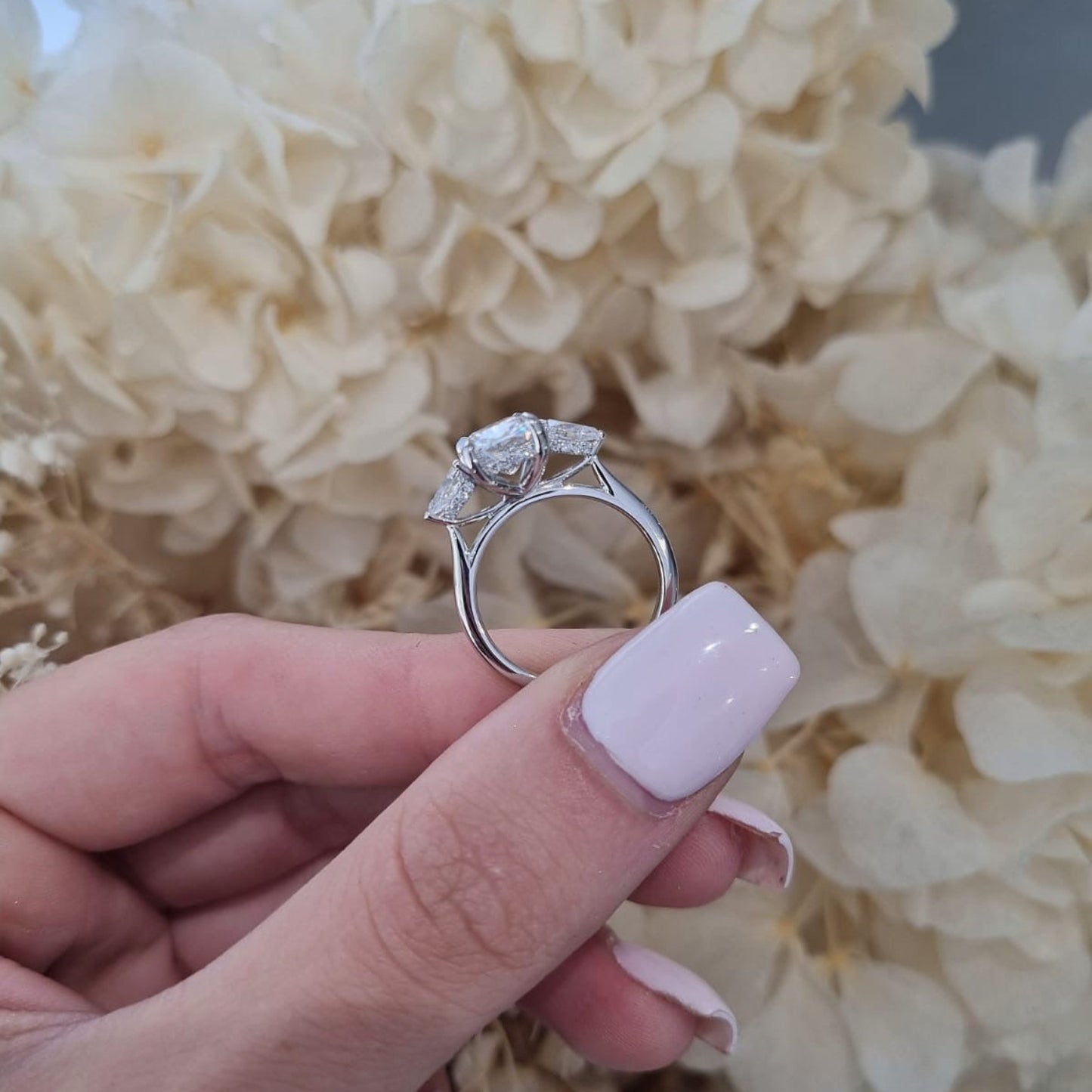 2.59ct Cushion Cut Lab Grown Custom Rosetta Design Platinum