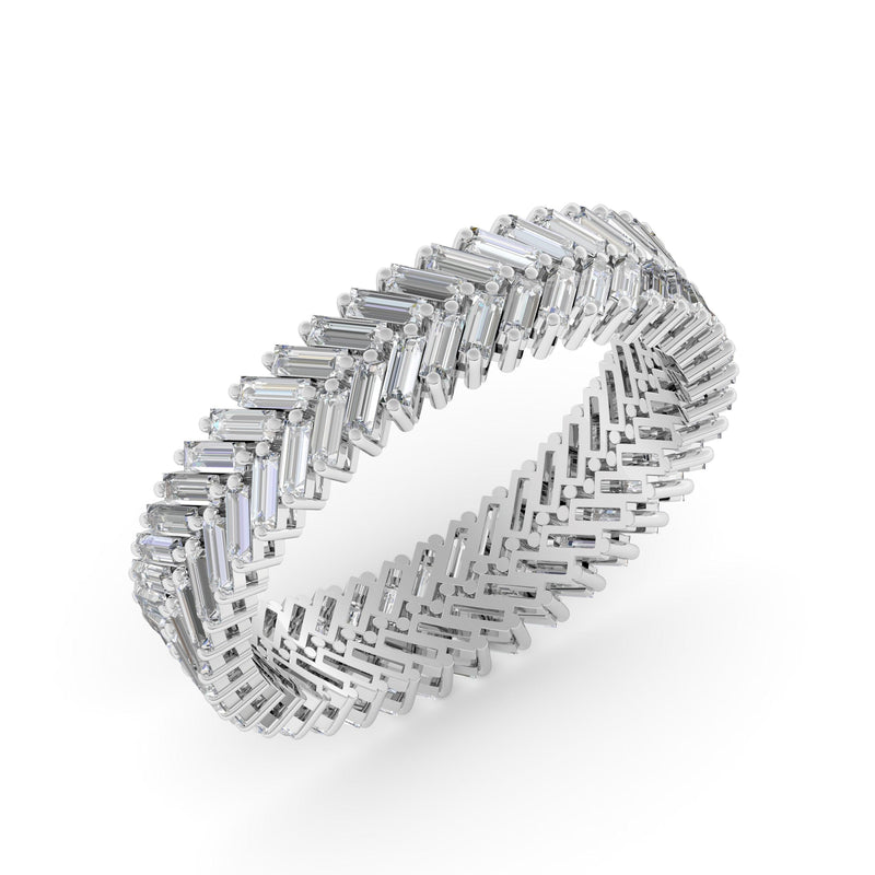 Chevron Lab Grown Diamond Wedding Ring