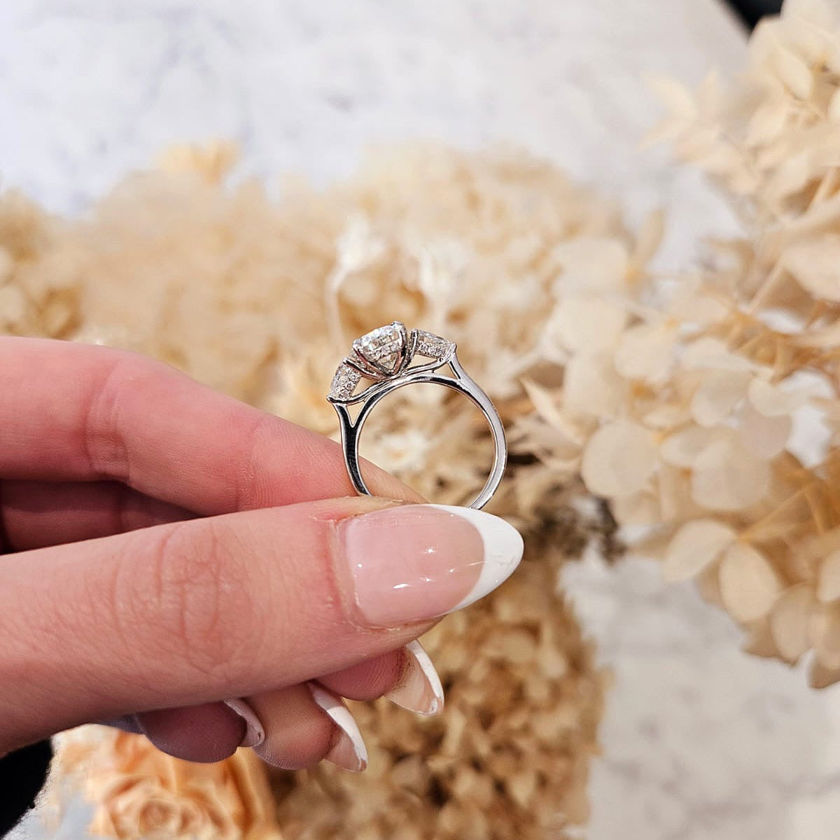 2.59ct Oval Cut Lab Grown Custom Rosetta Design Platinum
