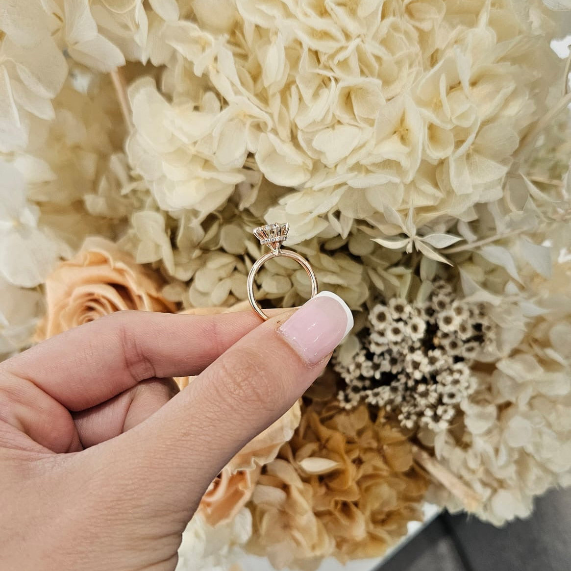 1.50ct Round Cut Lab Grown Lilly Design Rose Gold