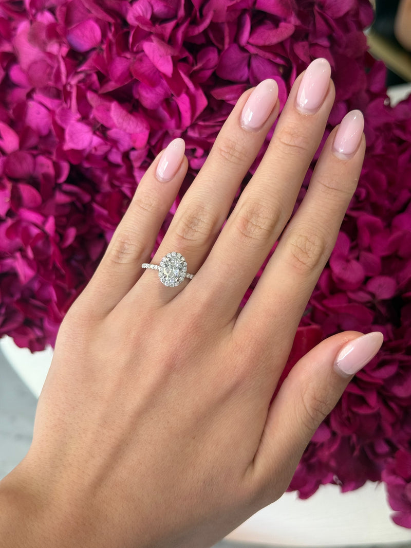 1.09ct Oval Cut Lab Grown Pissarro Design Platinum