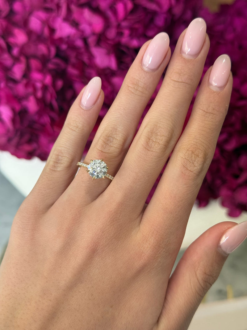 2.01ct Round Cut Natural Grown Veneto Design Yellow Gold