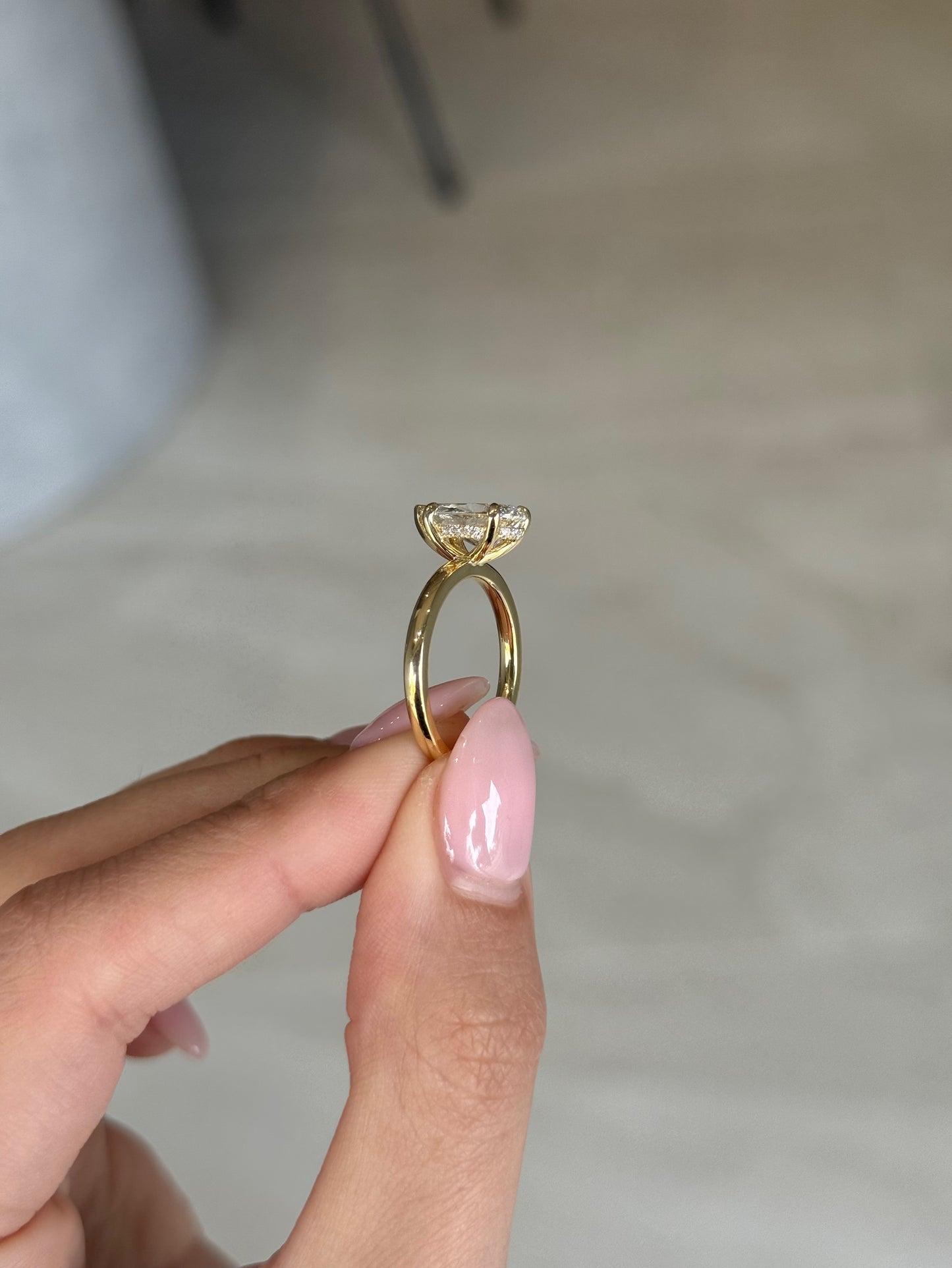 2.02ct Pear Cut Lab Grown Audrey Design Yellow Gold