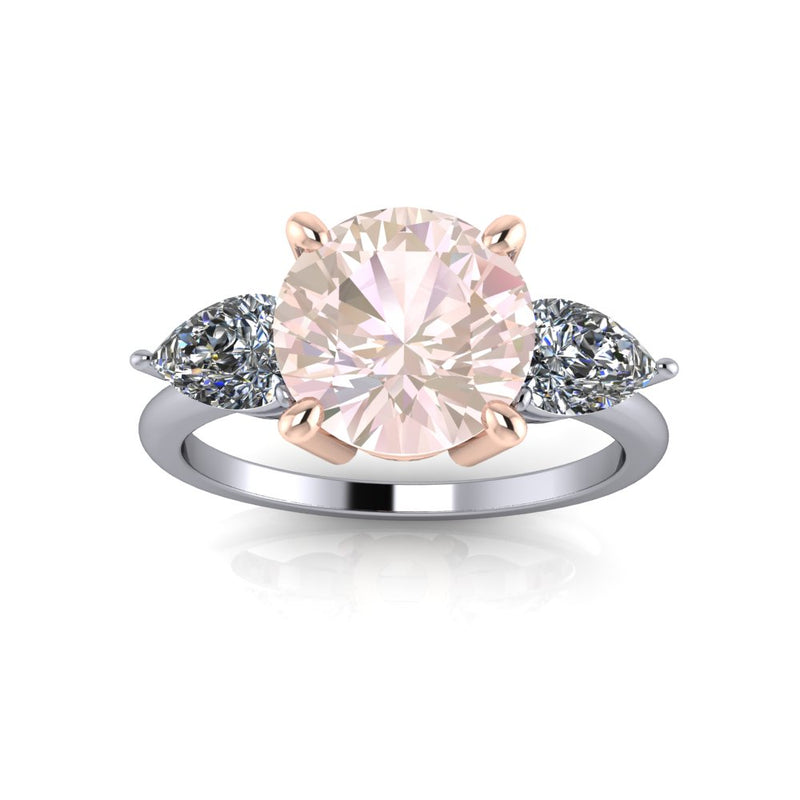 2.24ct Round Cut Lab Grown Alessia Design Platinum and Rose Gold