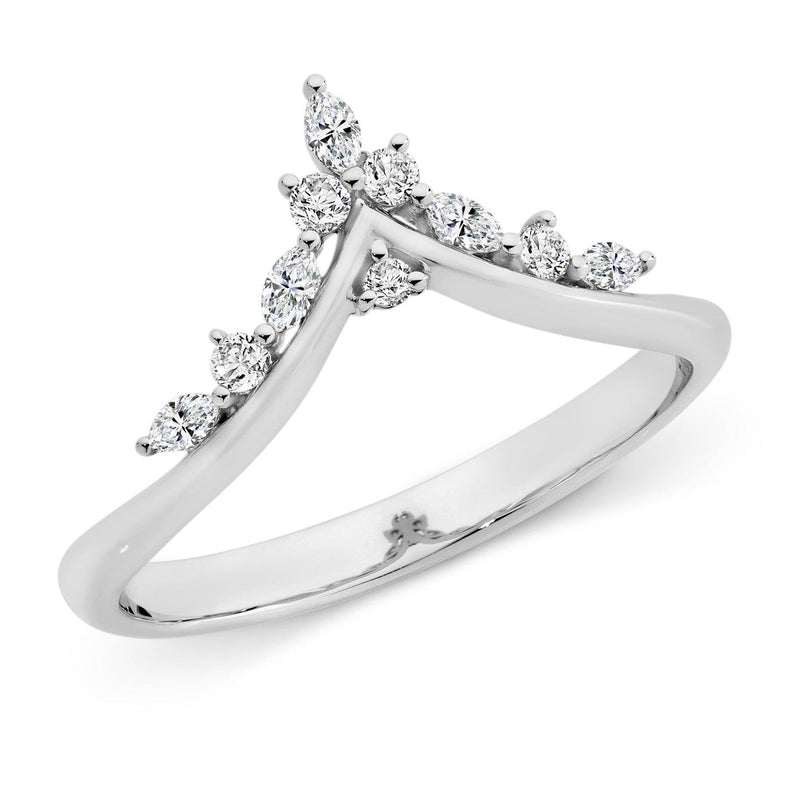 Crown Claw Set Diamond Anniversary Ring