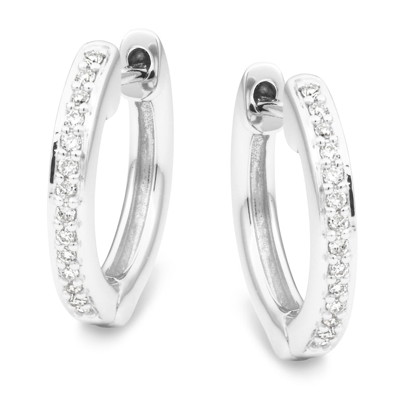 Diamond Claw Set Huggie Earrings