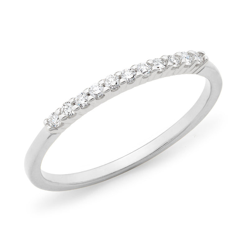 Diamond Claw Set Straight Anniversary Ring