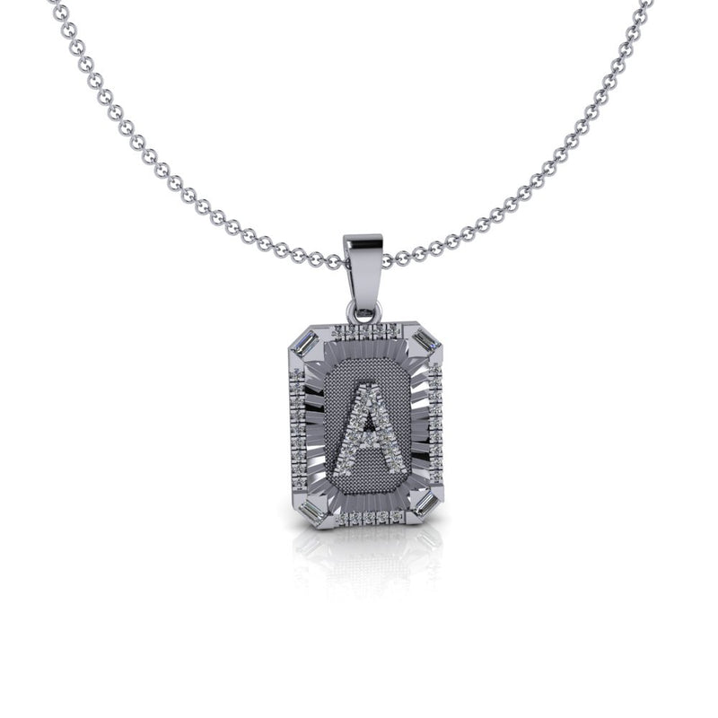Fluted Initial Pendant