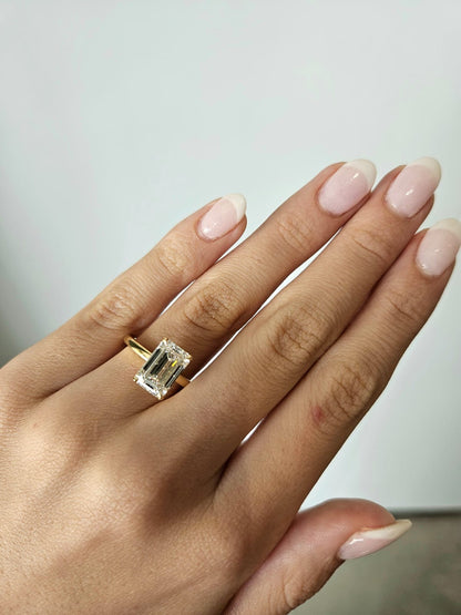 3.52ct Emerald Cut Lab Grown Natalia Design Yellow Gold