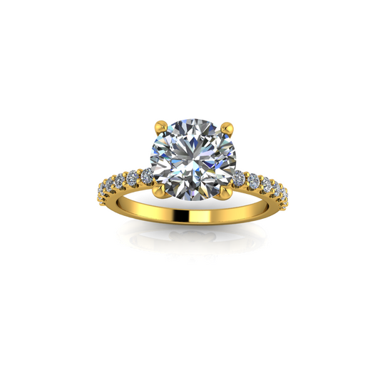 1.03ct Round Cut Lab Grown Bassano Design Yellow Gold