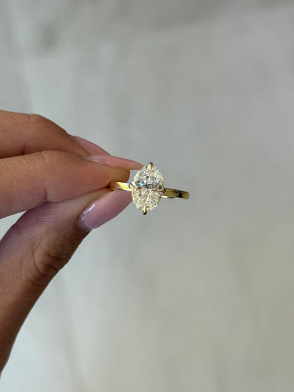 2.51ct Oval Cut Lab Grown Lucy Design Yellow Gold