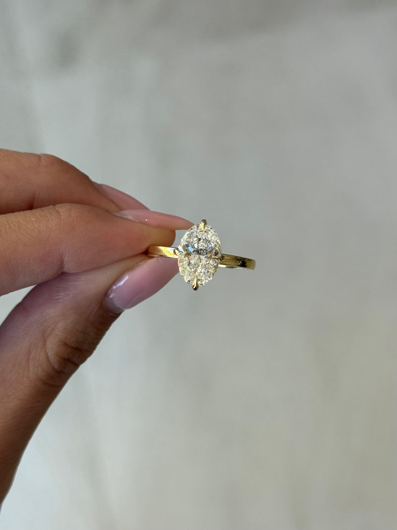 2.51ct Oval Cut Lab Grown Lucy Design Yellow Gold