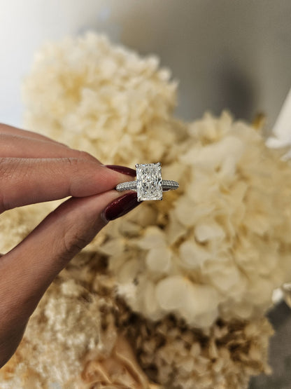 3.02ct Radiant Cut Lab Grown Custom Isabelle Design Platinum