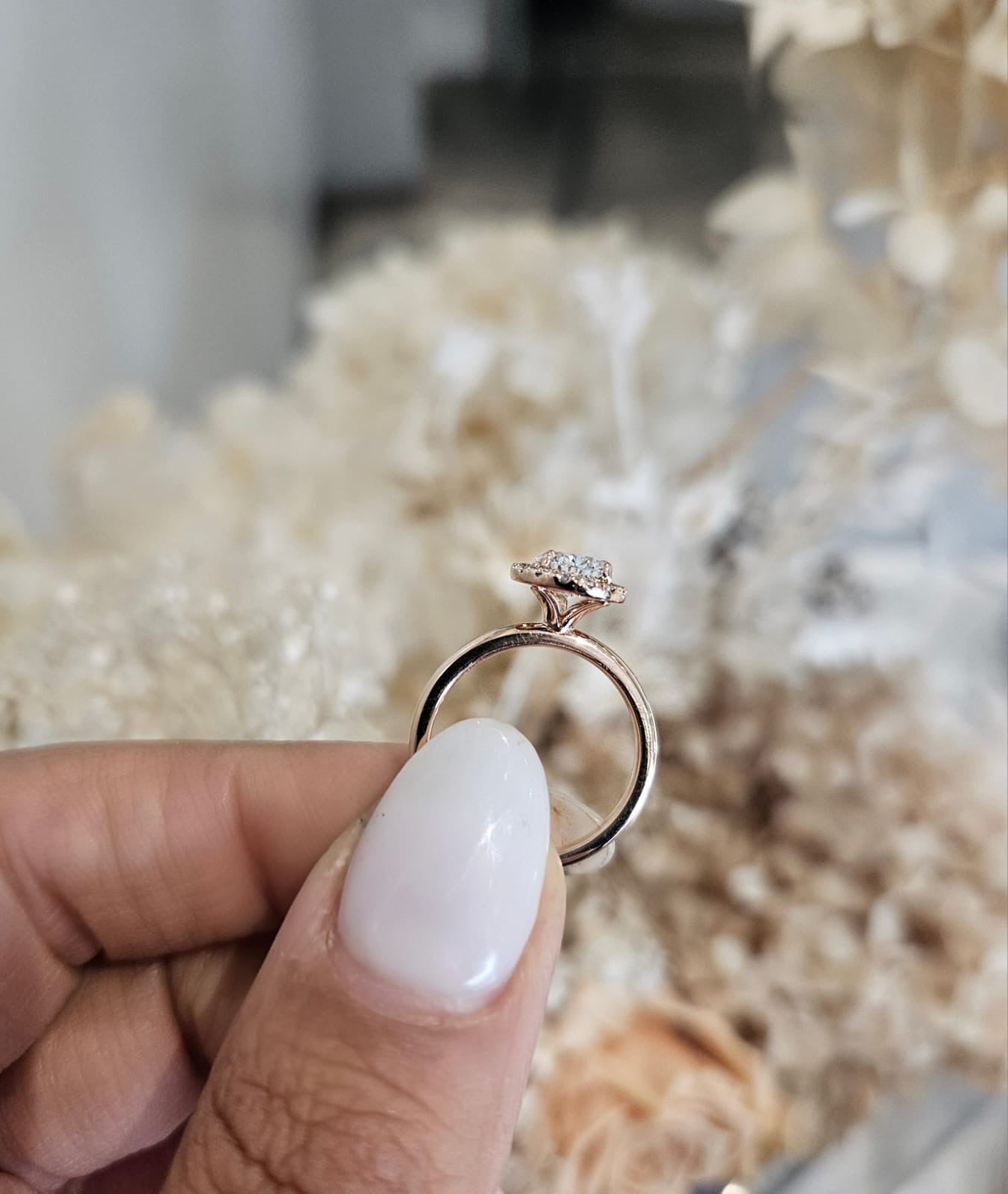 1.01ct Pear Cut Lab Grown Valerie Design Rose Gold