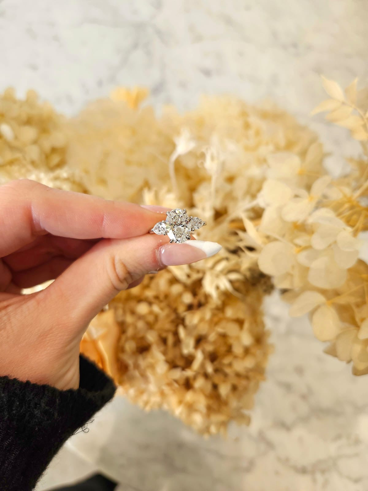 2.59ct Oval Cut Lab Grown Custom Rosetta Design Platinum