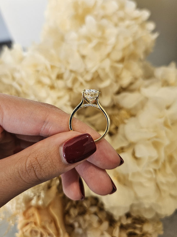 4.01ct Oval Cut Lab Grown Custom Ava Design Yellow Gold