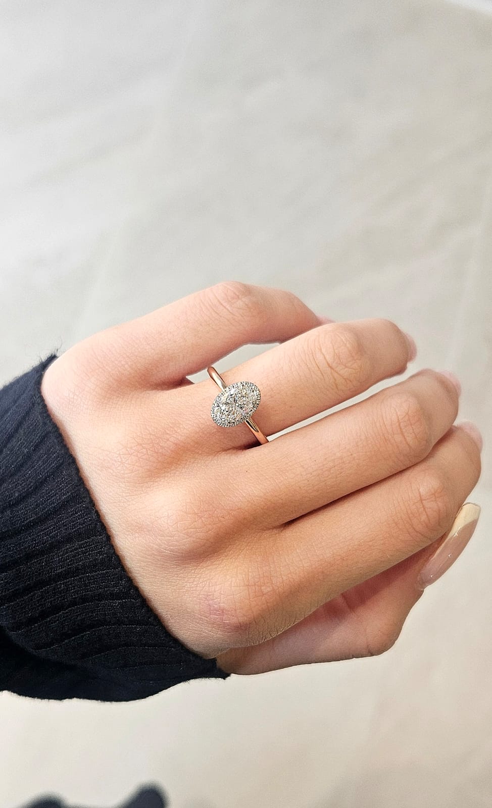 1.30ct Oval Cut Natural Valerie Design Two tone