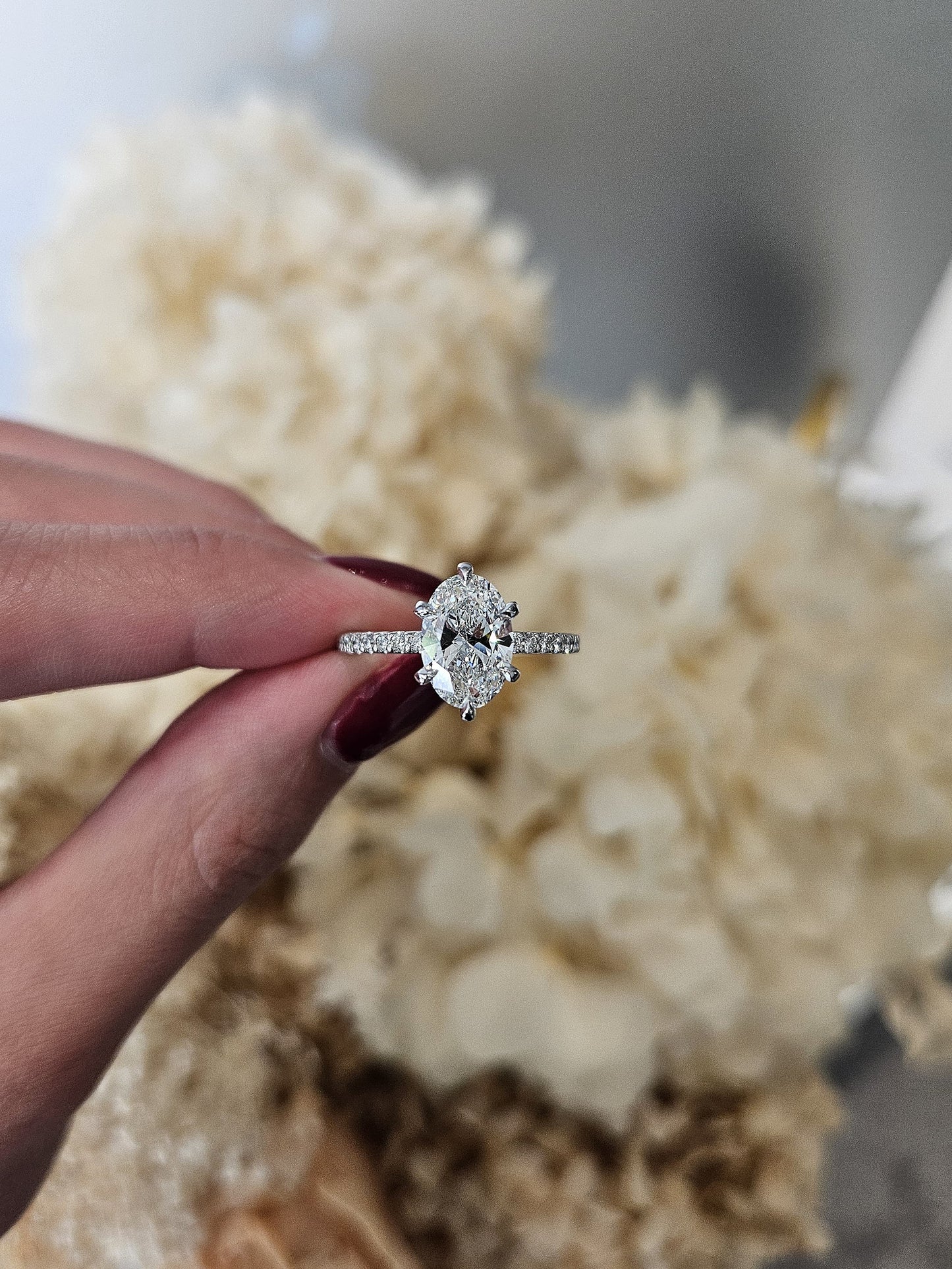 1.84ct Oval Cut Lab Grown Veneto Design Platinum