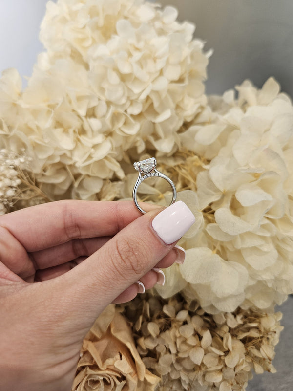 4.00ct Radiant Cut Lab Grown Custom Ava Design Platinum