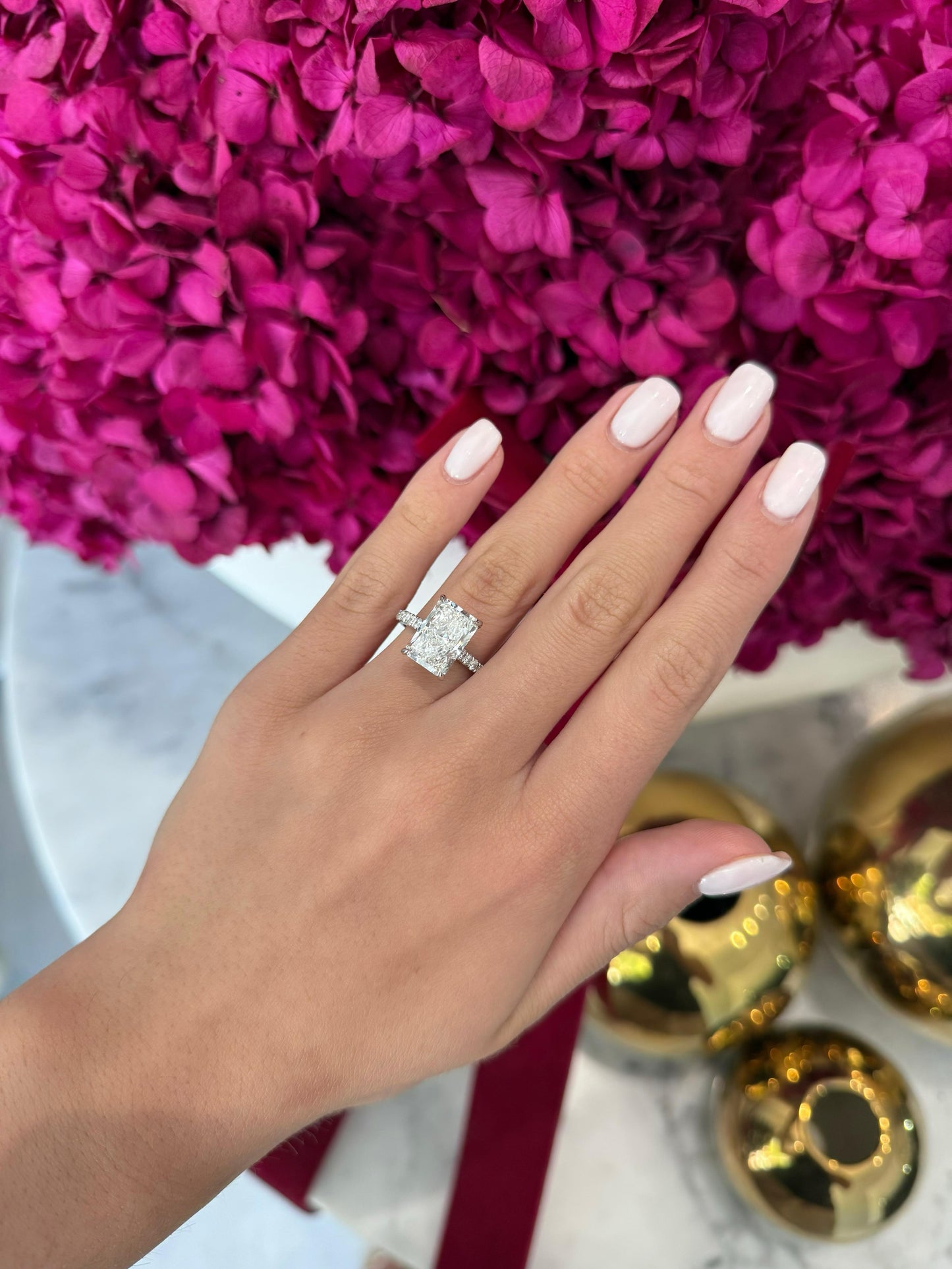 5.10ct Radiant Cut Lab Grown Bella Design Platinum