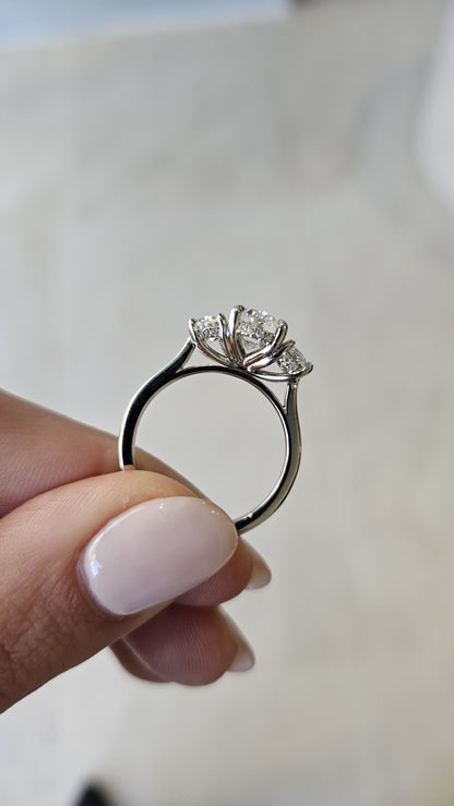 1.75ct Oval Cut Lab Grown Rosetta Design Platinum