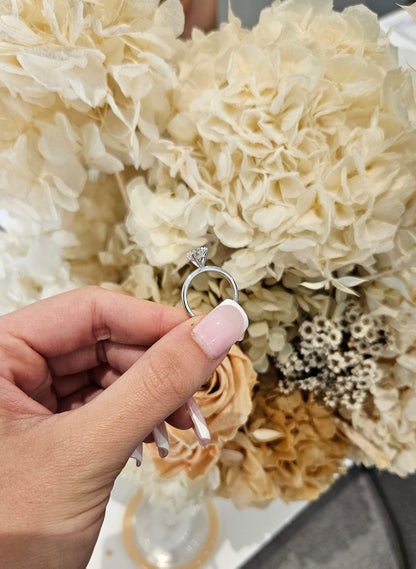 1.20ct Round Cut Natural Grown Audrey Design White Gold