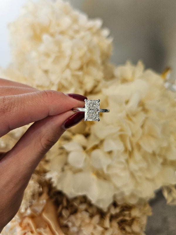 2.51ct Radiant Cut Lab Grown Audrey Design Platinum