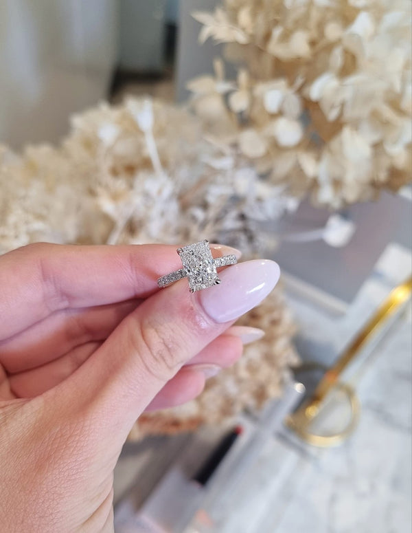 2.51ct Radiant Cut Lab Grown Bassano Design Platinum