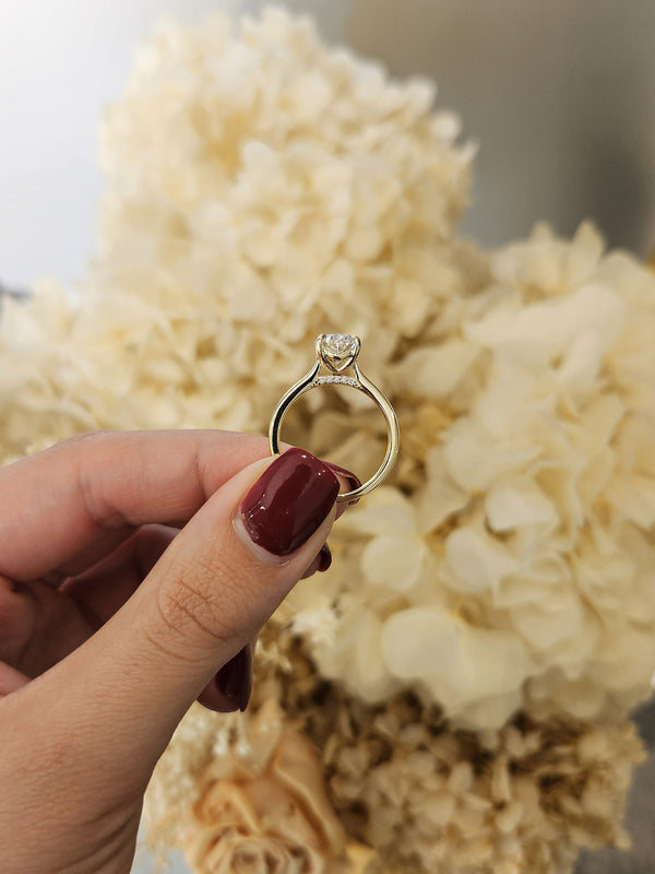 2.22ct Oval Cut Lab Grown Ava Design Yellow Gold