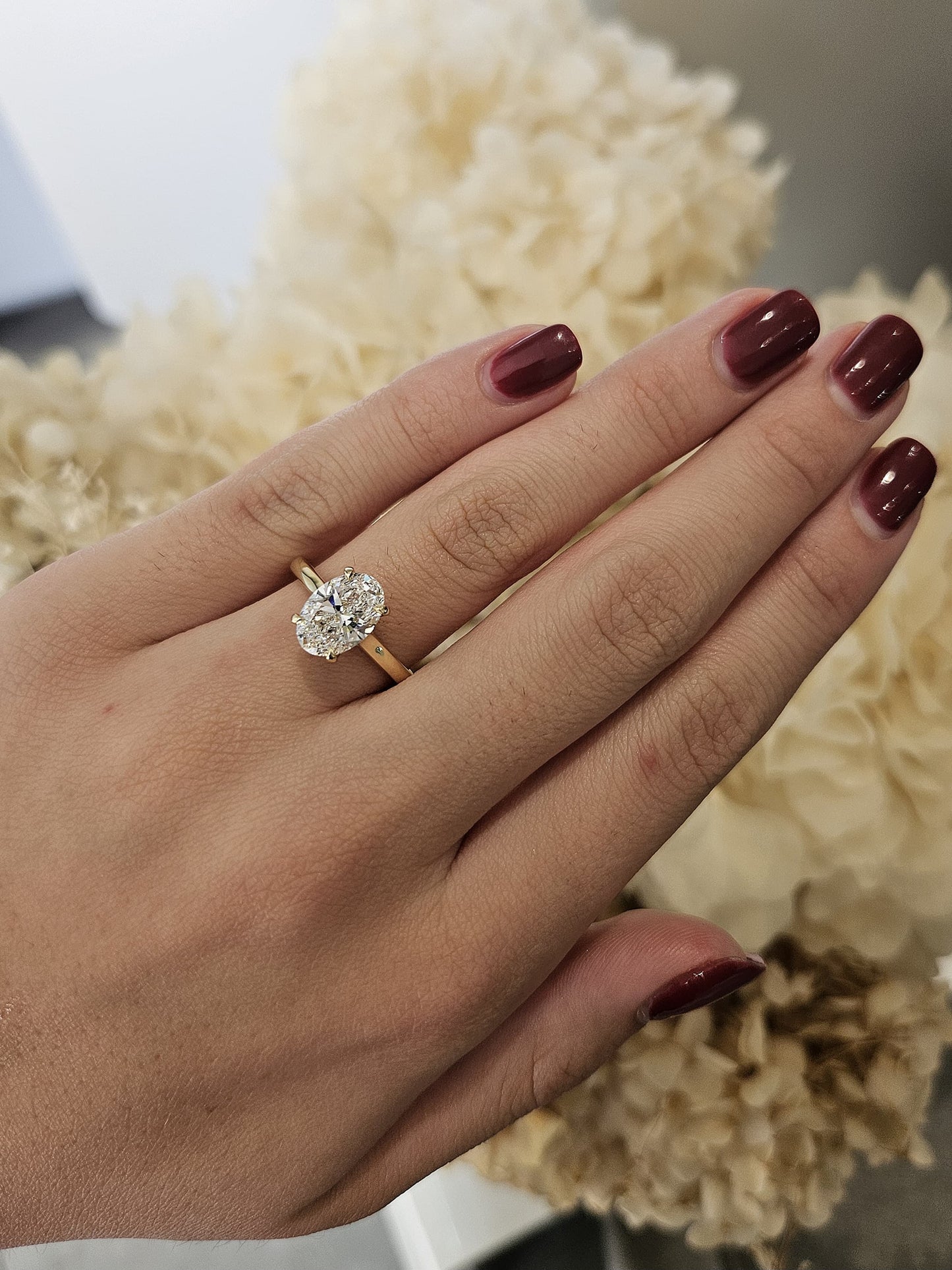 2.22ct Oval Cut Lab Grown Ava Design Yellow Gold