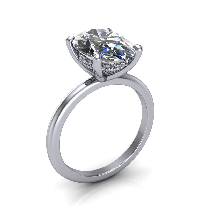 2.27ct Oval Cut Lab Grown Audrey Design Platinum