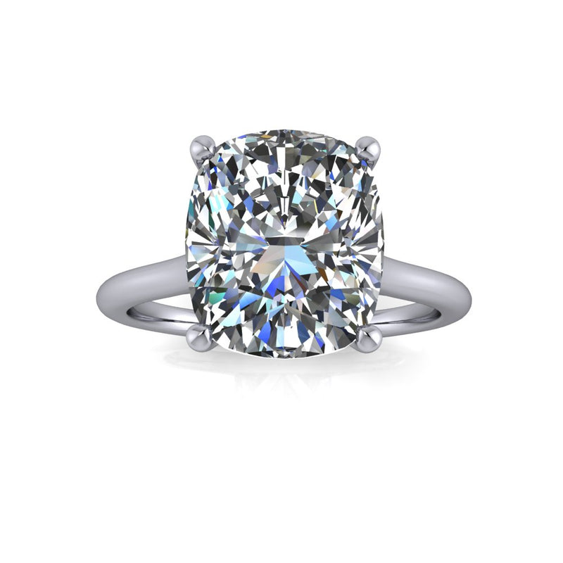 4.04ct Cushion Cut Lab Grown Platinum Audrey Design