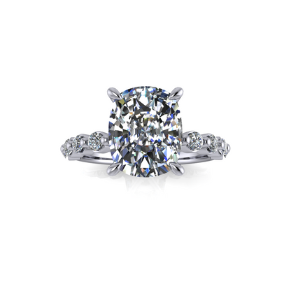 3.56ct Cushion Cut Lab Grown Aurora Design Platinum