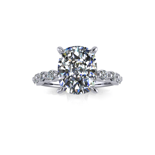 3.56ct Cushion Cut Lab Grown Aurora Design Platinum