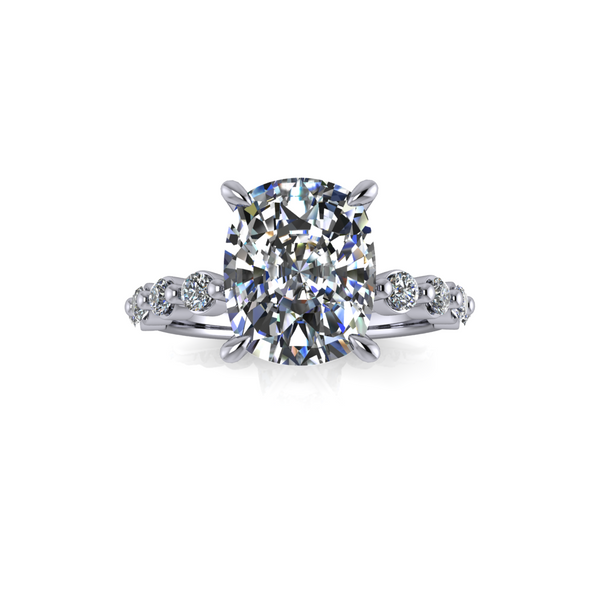 3.56ct Cushion Cut Lab Grown Aurora Design Platinum