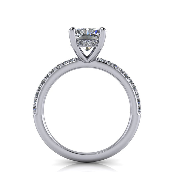 1.72ct Radiant Cut Lab Grown Bassano Design White Gold