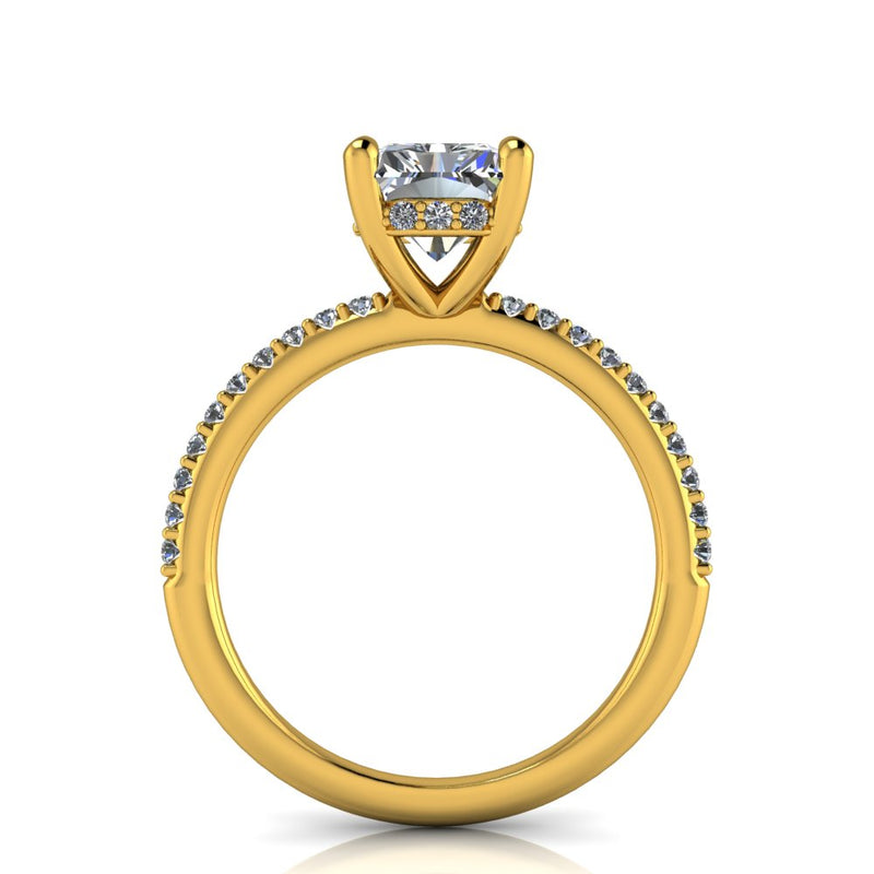 1.52ct Radiant Cut Lab Grown Bassano Design Yellow Gold