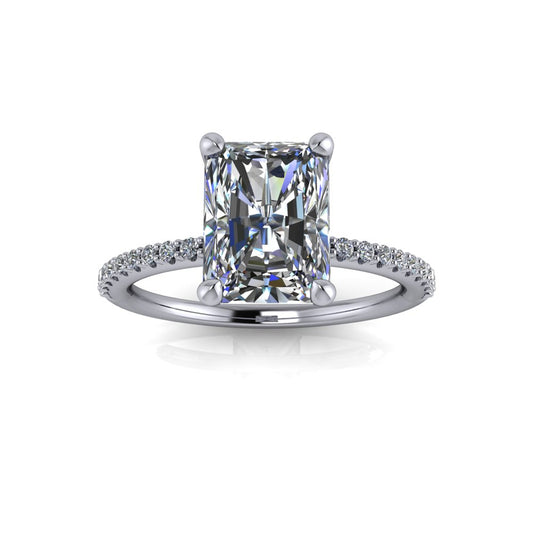 2.51ct Radiant Cut Lab Grown Bassano Design Platinum