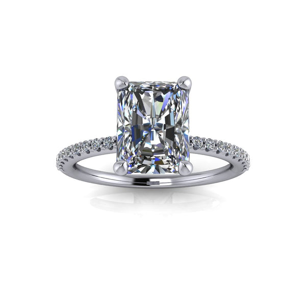 1.72ct Radiant Cut Lab Grown Bassano Design White Gold